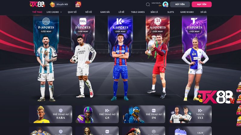 Các Bộ Môn Được Yêu Thích Tại Thể Thao TX88