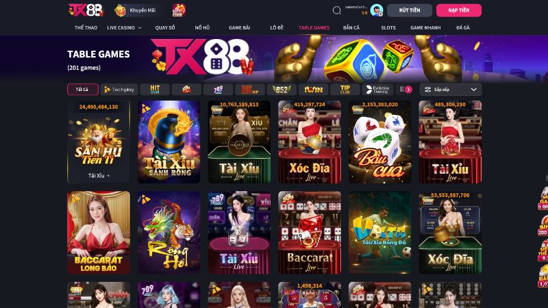 Các Trò Chơi Đổi Thưởng Nổi Bật Tại TX88